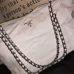 Prada Large White Leather Bag